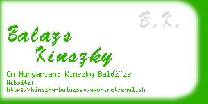 balazs kinszky business card